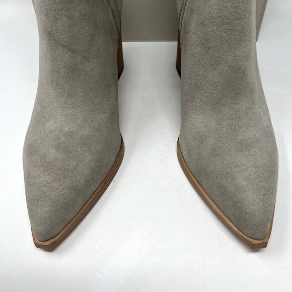 Marc Fisher LTD Orlanda Grey Suede Leather Block Heel Womens Bootie 10M New - Picture 5 of 11